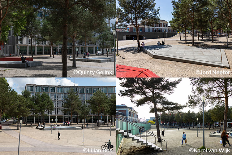 4 foto's Stationsplein Apeldoorn genomen door de studenten